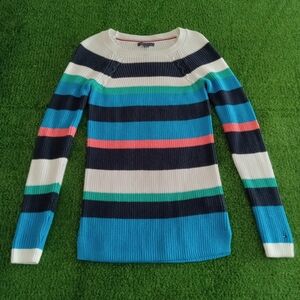 Tommy Hilfiger Women's Striped Sweater - Blue, White, Black